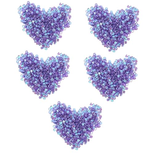 ARTIBETTER 5 Stück 1 Dekorationsmaterialien mit Pailletten Hotfix Basteln Sie dekorative Pailletten funkeln Pailletten zum Basteln Nähen farbig Kleid Pailletten runde Pailletten Acryl Violett von Artibetter