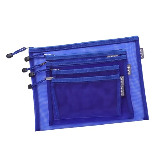 ARTIBETTER 5 Stück Aktenhalter aufbewahrungstasche Tasche für Aktenordner Dateibeutel Aktentasche aus Mesh Blau von Artibetter