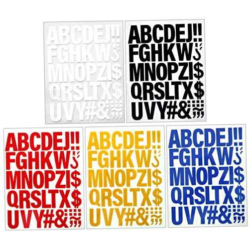 ARTIBETTER 5 Stück Bügelbuchstaben für Textilien Kreative Aufbügel Patches Gelb Weiß Blau Rot und Schwarz für DIY Bekleidung Taschen und Mehr von Artibetter