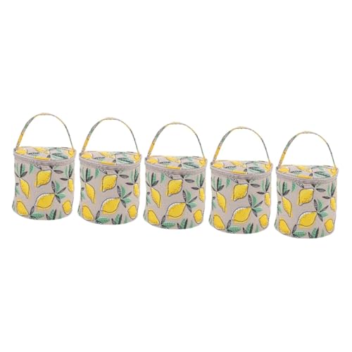 ARTIBETTER 5 Stück Gestrickte Aufbewahrungstasche groß tragbarer Häkel-Organizer Tragetaschen für Damen Nähen Stricken Garnorganisator gehäkelter Rucksack-Organizer Vlies von Artibetter