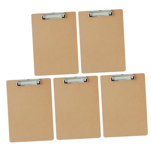 ARTIBETTER 5 Stück Klemmbrett Praktische Schreibunterlage für Büro Schule und Konferenzen Robustes Clipboard mit Metallklammer für Dokumente und Notizen Leicht und Tragbar für Verschiedene von Artibetter