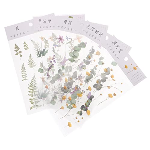 ARTIBETTER 5 Stück Pflanzenaufkleber Ästhetische Diy Dekoration für Planer Scrapbooking und Journaling Selbstklebende Pet Sticker für Bastelprojekte und Persönliche Gestaltung von Artibetter