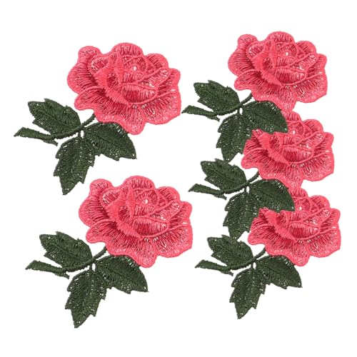 ARTIBETTER 5 Stück Rosenstickerei Patches Strapazierfähige Dekorative Aufnäher für Kleidung und Taschen für Diy Projekte Leuchtendem Einfach Hautfreundlich von Artibetter