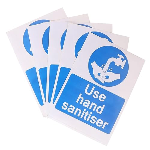 ARTIBETTER 5 Stück Selbstklebende Warnaufkleber für Handdesinfektion Wasserfeste Hinweisetiketten für Restaurants und Toiletten zur Handhygiene von Artibetter