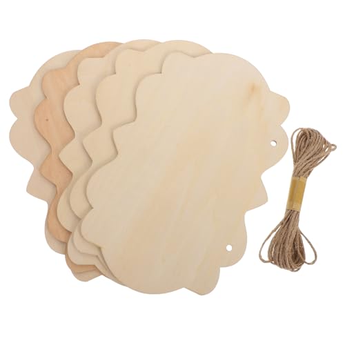ARTIBETTER 5 Stück Teiliges Große Holzschilder mit Juteseil Unbemalte Holzplaketten zum Aufhängen für Diy-basteleien Tür Wanddekoration Vielseitig für Malerei Gravur und Weihnachtsdeko von Artibetter