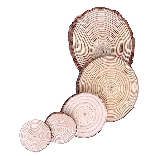 ARTIBETTER 5 Stück Teiliges Natürliche Unbehandelte Holzscheiben aus Kiefer Verschiedene Blanke Runde Holzkreise für DIY Weihnachtsdekoration Fotohintergrund Hochzeits und Bastelbedarf von Artibetter