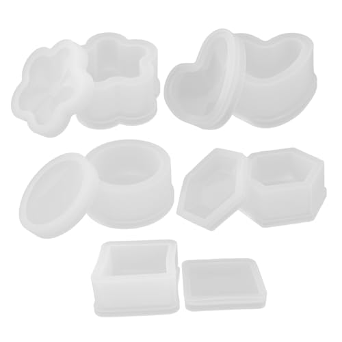 ARTIBETTER 5 Stück Teiliges Silikon Box Formen mit Deckel Resin Gießform für Epoxidharz Herz- Sechseck- Viereck- Blumenform DIY Schmuckhalter Aufbewahrungsbox Kerzenhalter Weiß ARTIBETTER 5 Stück Teiliges Silikon Box Formen mit Deckel Resin Gießform für Epoxidharz Herz- Sechseck- Viereck- Blumenform DIY Schmuckhalter Aufbewahrungsbox Kerzenhalter Weiß von Artibetter