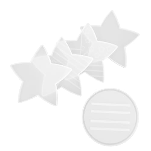 ARTIBETTER 5 Stück Teiliges Silikon Untersetzer Mold Diy Stern Mat Gießform für Kunstharz Hitzebeständig für Bastelprojekte zur Herstellung von Untersetzern und Halterungen von Artibetter