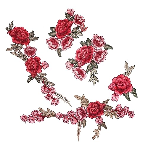 ARTIBETTER 5 Stück Teiliges Wasserlösliche Stickpatches Blumen für Diy Kleidung Aufnäher für Jacken Jeans und Rucksäcke Rot ARTIBETTER 5 Stück Teiliges Wasserlösliche Stickpatches Blumen für Diy Kleidung Aufnäher für Jacken Jeans und Rucksäcke Rot von Artibetter
