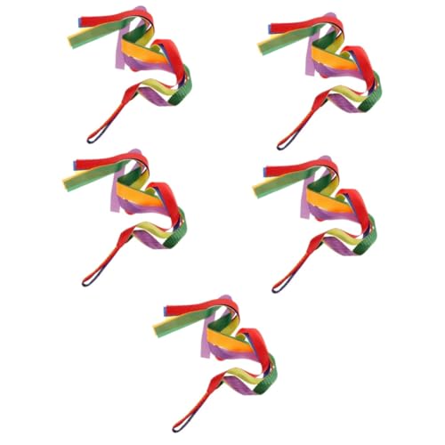 ARTIBETTER 5 Stück Turnhalle -Trainingsband für Regenbogen tanzende Luftschlangen Gymnastik rhythmische Tanzbänder dekoration Tanzbänder Gymnastics Ribbon Tanzband zum Turnen Partyband Stoff von Artibetter