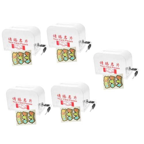 ARTIBETTER 5 Stück Visitenkartenbox mit Schloss Praktischer Kartenorganizer für Businesskarten Elegante Aufbewahrungslösung für Damen und Transparentes Design für Messen und Büro Platzsparend von Artibetter
