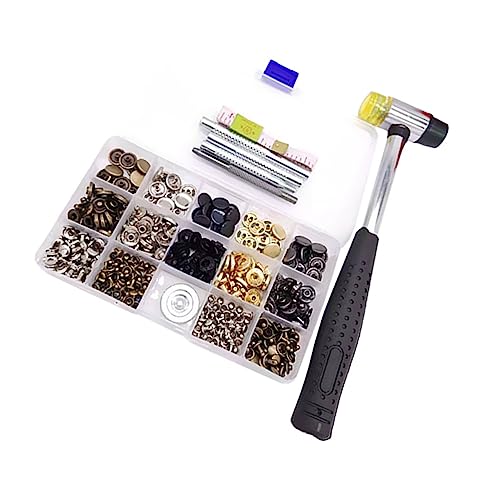 ARTIBETTER 50 Sätze Druckknöpfe mit Doppelnieten und Montagewerkzeug Snap Fastener Kit für DIY Kleidung Jacken Jeans Robuste Befestigung für Handwerk und Reparatur von Artibetter