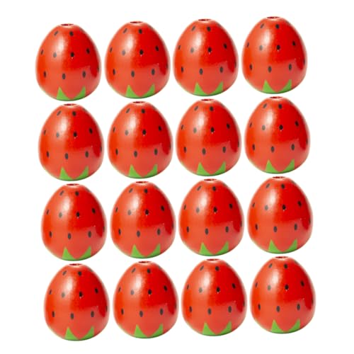 ARTIBETTER 50 Stück Bunte Holzperlen Erdbeercharms Diy Bastelmaterial für Schmuckherstellung zum Auffädeln von und Armbändern Kreative Bastelideen für Erwachsene von Artibetter