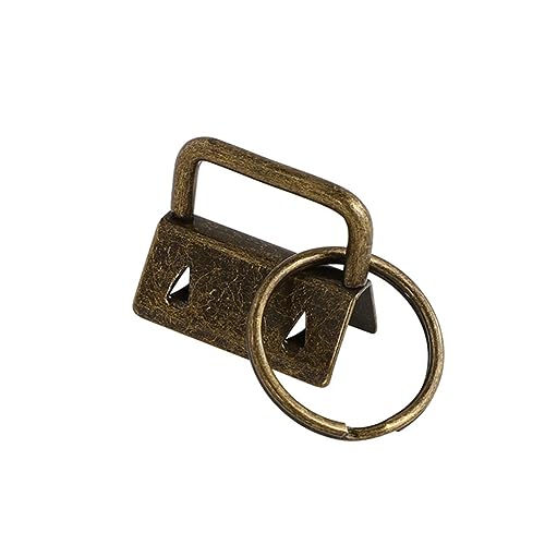 ARTIBETTER 50 Stück Diy Stoff Schlüsselanhänger mit Schlüsselring für Lanyard und Gepäckriemen Zubehör Bronze Robuste Wristlet Clips für Kreative Projekte von Artibetter