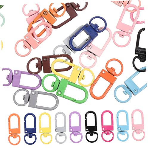 ARTIBETTER 50 Stück Farbige Metall Lobster Clips Drehbare Schlüsselanhänger mit Karabiner für DIY Projekte Schlüssel und Taschenanhänger Langlebige und Vielseitige Verwendung von Artibetter