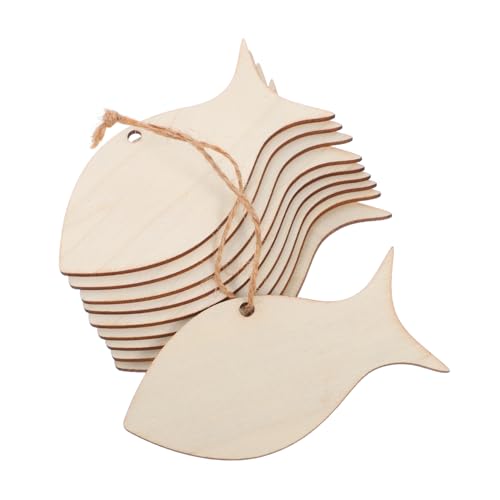 ARTIBETTER 50 Stück Fischförmige Holzanhänger Leicht Zum Basteln Mit Juteseil Für Küsten Diy-deko Meerestier Party Wanddekoration von Artibetter