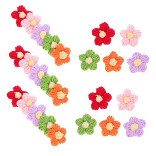 ARTIBETTER 50 Stück Garn häkeln Flicken für Kleidung Krocketblumen gestrickte kleine Beutelblume Häkelapplikationsblumen Blumen handgemachte Aufnäher Blumen stricken Blume stricken Häkelblume von Artibetter
