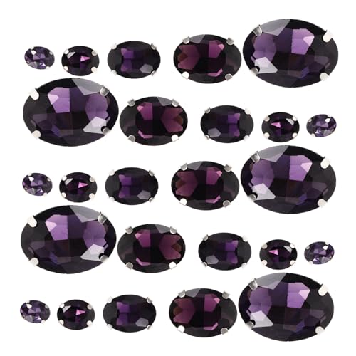 ARTIBETTER 50 Stück Glas Krallen strasssteine zum Aufnähen Tiefviolett DIY Bekleidungs Schmuckmaterial Handgenähte Glitzersteine für Kleidung Taschen und Kreative Bastelarbeiten von Artibetter