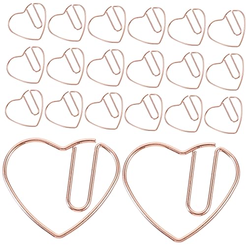 ARTIBETTER 50 Stück Herzförmige Büroklammern Roségold Kleine Aktenklammern für Büro Schule und Dekorative Clips für Notizen Karten und Scrapbooking von Artibetter