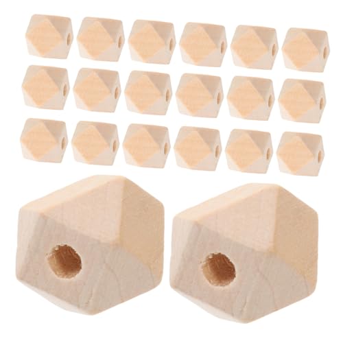 ARTIBETTER 50 Stück Hölzerne Stern Anis-Perlen natürliche unbehandelte Holzperlen Holzgeometrische Sechskantperlen Holzperlen für Handwerk Spacer -Perlen für Schmuck Beige von Artibetter
