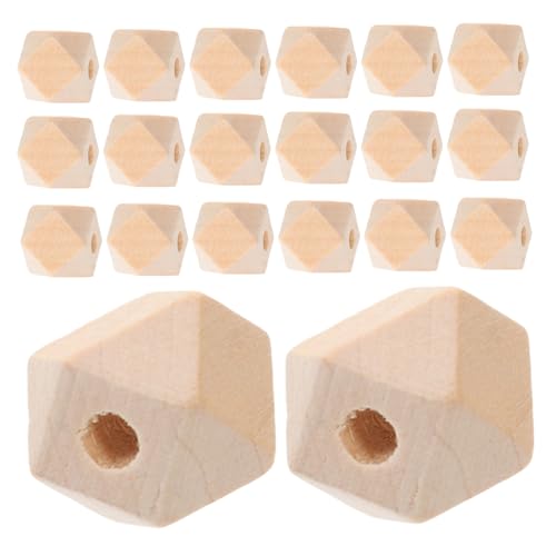 ARTIBETTER 50 Stück Hölzerne Stern Anis-Perlen unlackierte Holzperlen Hexagon Perlen Holz handgefertigte Holzperlen Beige von Artibetter