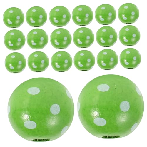 ARTIBETTER 50 Stück Holzperlen für Patrick's Day Grünes Kleeblatt Design Runde Holzperlen für DIY Schmuck Bastelbedarf Dekoration Teiliges Robust und Vielseitig von Artibetter