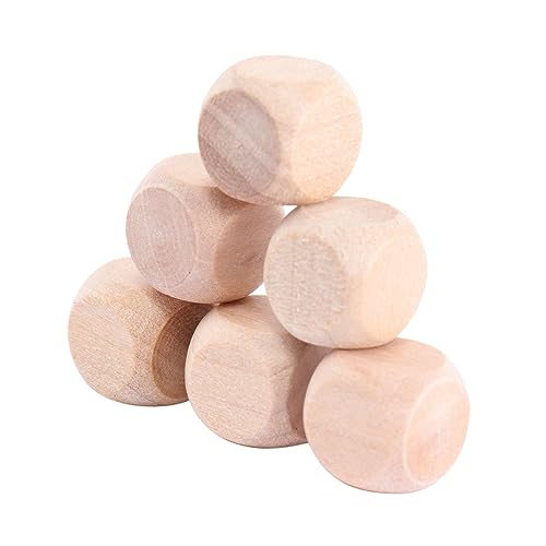 ARTIBETTER 50 Stück Holzwürfel Leerzeichen DIY-Würfelherstellungsset sechsseitige Spielwürfel Blöcke leer leere Blöcke Würfel für Gesprächswürfel Würfelrohling Würfelhandwerk Bambus von Artibetter