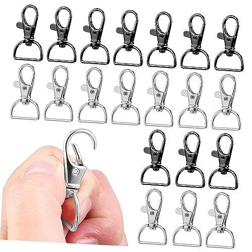 ARTIBETTER 50 Stück Karabiner Schlüsselanhänger Zinklegierung Robuste und Langlebige Schlüsselringe für Schlüssel Hundeleinen und Diy Projekte Nickel Schwarz von Artibetter