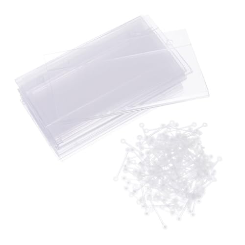 ARTIBETTER 50 Stück Kunststoff Etikettenhalter Transparent mit Knopfverschluss Preisschild Halter für Drahtregale Regalclip für Einzelhandel und Haushalt Klare Sicht Einfache von Artibetter