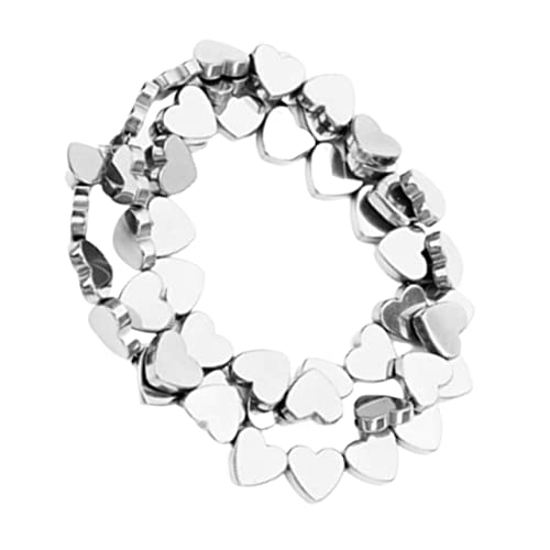 ARTIBETTER 50 Stück Liebe Pfirsicharmband Halskette Perlen Herz Perlen Für Schmuckhersteller Handwerkskügelchen Farbige Steinperlen Schlüssel Spacer Stichworte Schüttgut Reiz Silber von Artibetter