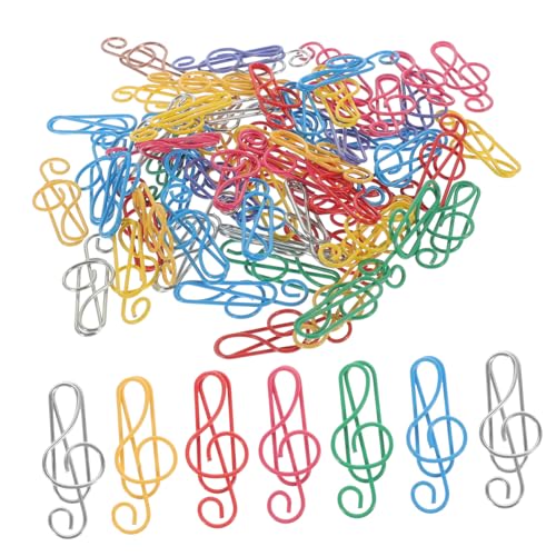 ARTIBETTER 50 Stück Musiknoten Büroklammern Pastell Papierclip Papierverschlüsse Schlüssel Bobby Büroklammer-Memo Office-Dokumentenklammern Cartoon-Papierklammer Papierklemme Eisen von Artibetter