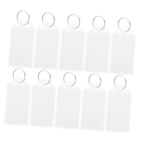 ARTIBETTER 50 Stück Schlüsselanhänger Wichtige Namensschilder Abdeckungen Für Schlüsselkennungen Hängende Tags Leere Beschriftungsschilder Kleine Gepäckanhänger Versandschilds Plastik Weiß von Artibetter
