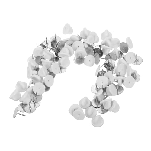ARTIBETTER 50 Stück Schmetterlingshutschnalle Pin-Unterstützer Emaille-Pin-Herstellungsset Anstecknadel Hutnadelrücken Schmuckherstellung Stiftrückseiten leere Stifte PVC Weiß von Artibetter