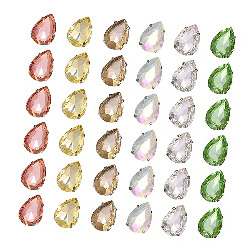 ARTIBETTER 50 Stück Viereck Klauenbohrer Dekorationsform Charms Zur Schmuckherstellung Strass Bunte Ohrstecker Nägel Edelsteine Tropfen Schmuck Textil Kristallkralle von Artibetter