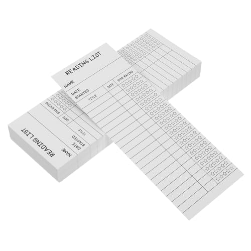 ARTIBETTER 50-teiliges Lesezeichen Für Leselisten: Blanko-papierkarten Für Das Bücherregal in Persönlichen Bibliotheken – Leseprotokoll-tracker-zubehör Für Schüler Und Lehrer, Ohne Loch von Artibetter