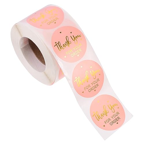 ARTIBETTER 500 Stück Danke Aufkleber Du Abziehbilder Kreis Aufkleber Etiketten Danke Etikettenaufkleber Groß Dekorationen Danke Tags Stichworte Party -aufkleber Rosa Papier von Artibetter