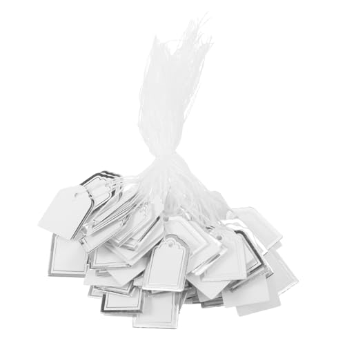 ARTIBETTER 500 Stück leeres Etikett zum Aufhängen hängend Papier Etiketten Kleidung Einzelhandel Anzeige Preisschilder für Schmuck weißes Preisschild Ohrringkarten Warenanhänger Silver von Artibetter
