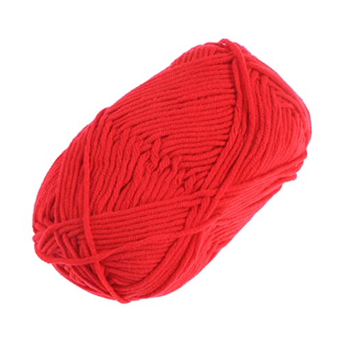ARTIBETTER 50G Milchbaumwollgarn Weiches Dickes Baumwollgarn zum Stricken und Häkeln Pullover Schals und DIY Projekte für Accessoires Rot von Artibetter