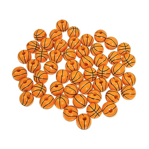 ARTIBETTER 50Stücke Basketball Holzperlen DIY Holzperlen für Schmuckherstellung für Handwerk und Bastelprojekte von Artibetter