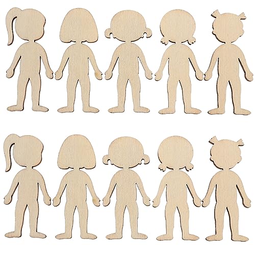 ARTIBETTER 50Stücke Unfertige Holzfigur Ausschnitte für DIY Projekte Niedliche Designs für Bastelideen und Dekoration Gestalten von Artibetter