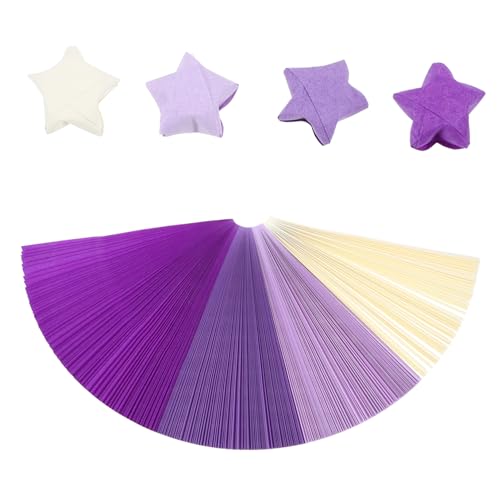 ARTIBETTER 520 Stück Farbiges Origami Farbiger Lila Farbverlauf Bastelpapier Streifen für DIY Sternfalten Faltpapier Dekorative Papierstreifen für Handwerksprojekte von Artibetter