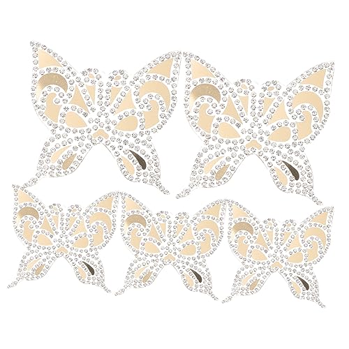 ARTIBETTER 5Stücke Schmetterlings Strass Aufnäher zum Aufbügeln DIY Glitzer Patches für Kleidung Hüte Taschen Kompakte Hotfix Dekoration für Bastelprojekte von Artibetter