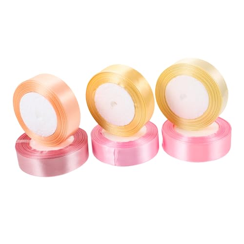 ARTIBETTER 6 Rollen Dekorative Satinbänder Einfarbige Geschenkbänder für Verpackungen Hochzeiten Bastelprojekte Taupe Hellgold Mittelrosa ARTIBETTER 6 Rollen Dekorative Satinbänder Einfarbige Geschenkbänder für Verpackungen Hochzeiten Bastelprojekte Taupe Hellgold Mittelrosa von Artibetter