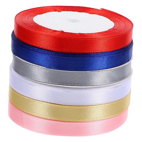 ARTIBETTER 6 Rollen Geschenkband Farbiges Dekorationsband Yards pro für Verpackung und Bastelarbeiten Einfach Zuschneidbar Langlebig und Strapazierfähig von Artibetter