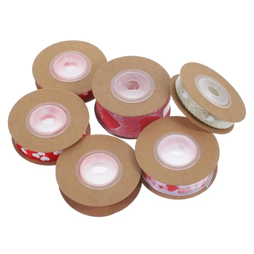 ARTIBETTER 6 Rollen Liebe Druckband seidenband ribbon Geschenkband Partydekoration dekobänder Festliches Band Schleife Bänder zum Verpacken Party Gefälligkeiten Valentinsband Polyester von Artibetter