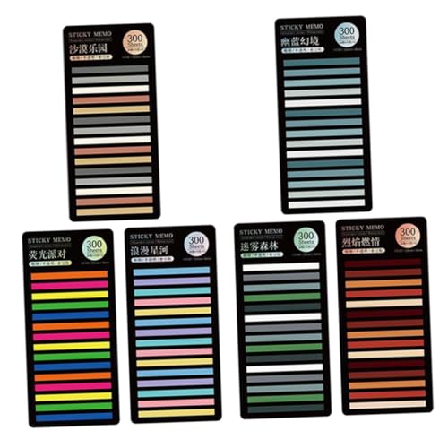 ARTIBETTER 6 Sätze Lesezeichen Haftstreifen Index Tabs für Praktische Seite Marker für Schule Büro und Zuhause für Hervorheben von Wichtigen und Notizen von Artibetter