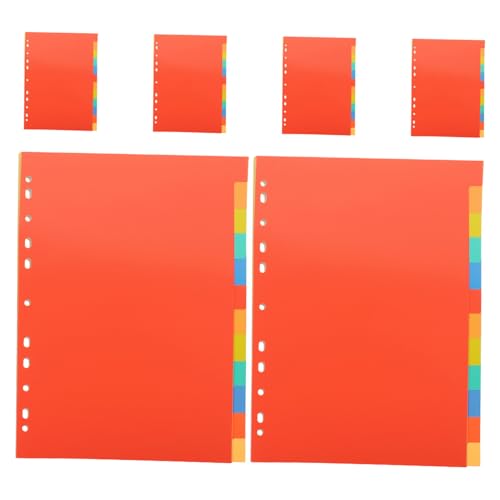 ARTIBETTER 6 Sätze Losblatt-Loch-Indexseite Seitenteiler mit Reitern Dateiteiler mit Registerkarten Ordner-Organizer-Registerkarten Dateitrenner mit Tabulatoren BINDER -Teileneinheit PVC von Artibetter