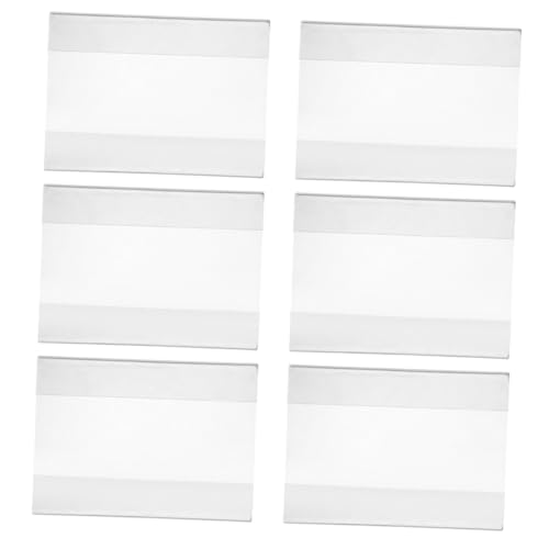 ARTIBETTER 6 Stück Acryl Preisschildhalter Klarer Tischaufsteller Schutzbeschichtet mit Klammer Flexibel Wechselbare Din Aufsteller für Supermarkt Geschäft Ausstellung Hotel von Artibetter