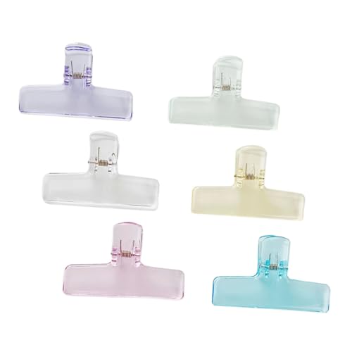ARTIBETTER 6 Stück Dekorative Binder Clips Multifunktionale Büroklammern für Dokumente Große Clips Verschiedenen Farben Rosa Transparent Blau Grün Gelb für Büro Schule und Zuhause von Artibetter
