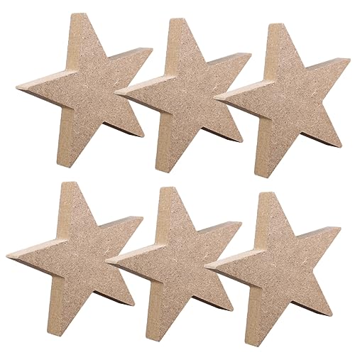 ARTIBETTER 6 Stück Holzsterne Unlackierte Dekoration für Diy Bastelprojekte Weihnachten Hochzeiten und Partys für Kreative Gestaltungen Personalisierbar mit Farben und Stickern von Artibetter